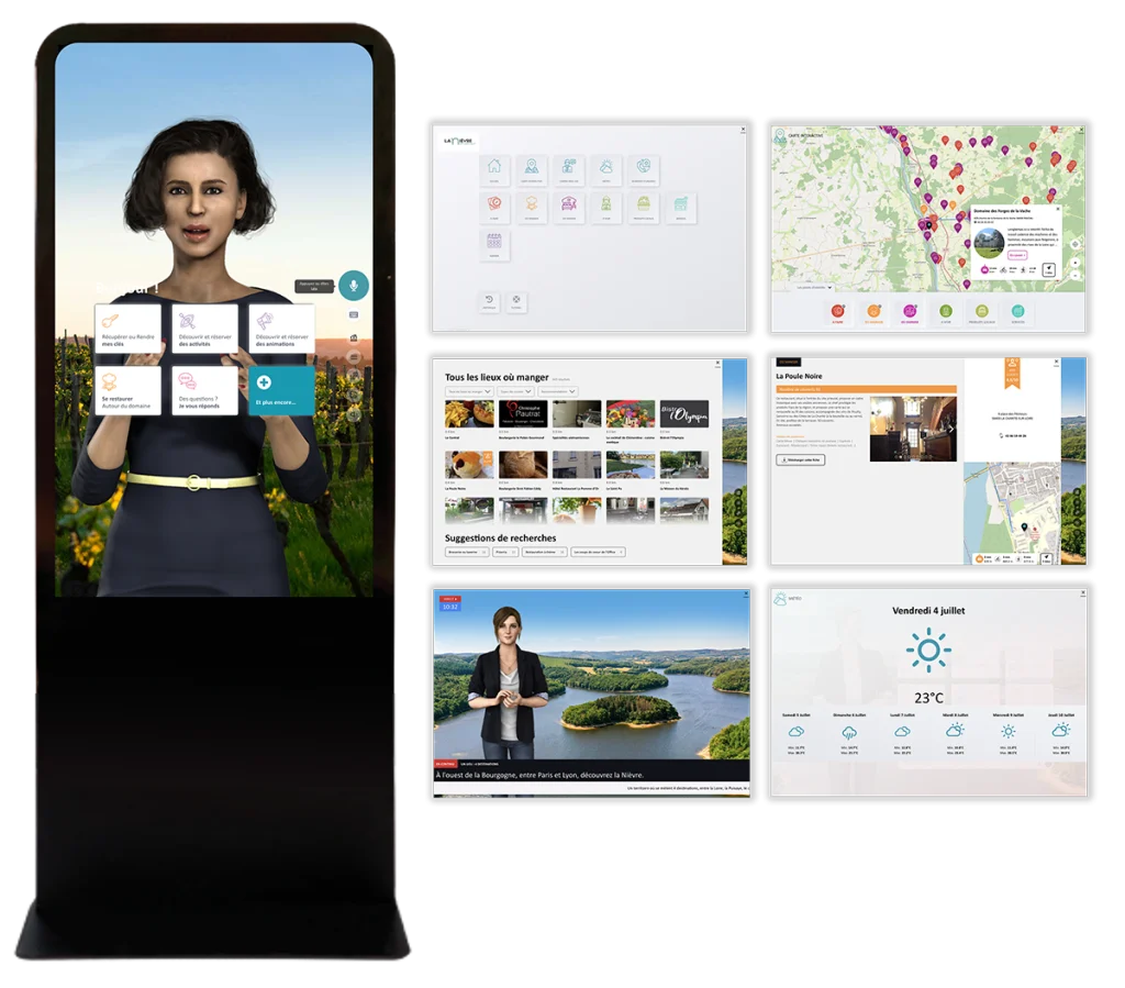 Borne tactile d’accueil digital multilingue et fluide pour le tourisme