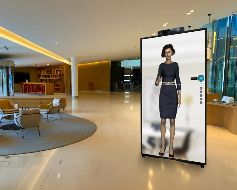 Solution d’accueil digital moderne via borne tactile IA
