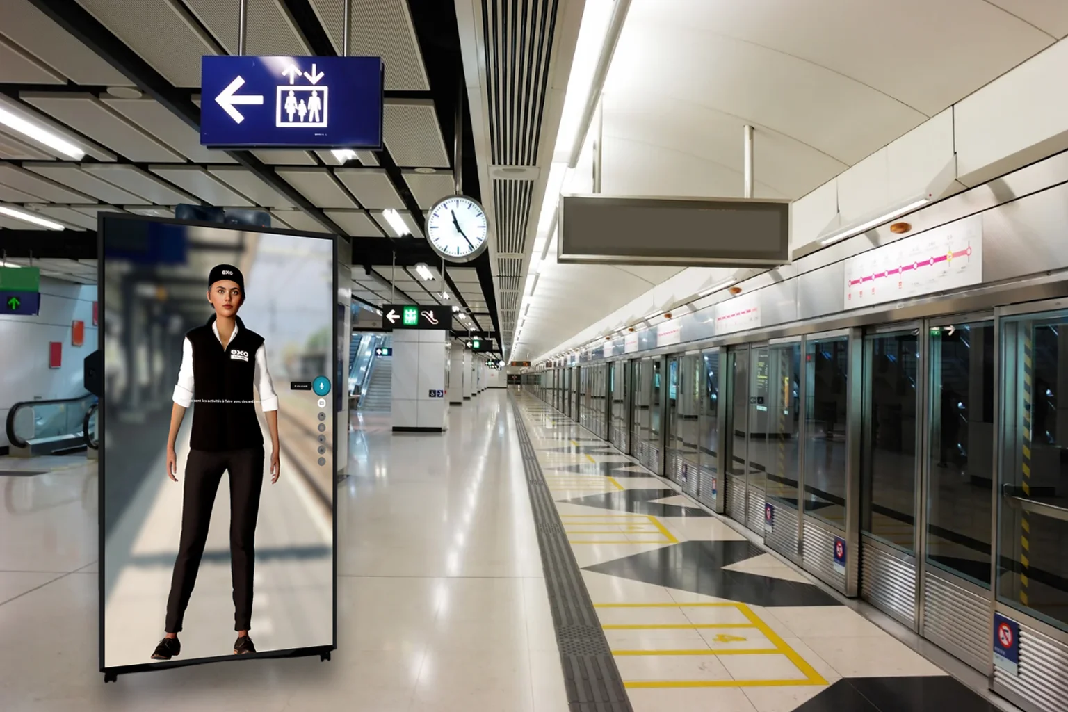 Borne tactile d’accueil fluide et multilingue pour visiteurs