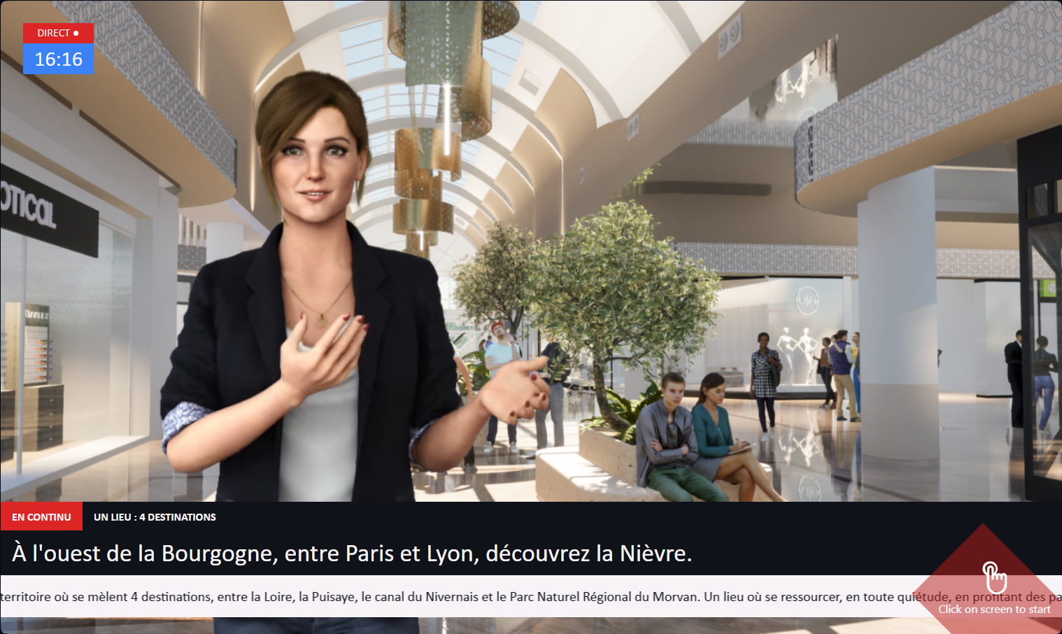 Borne tactile d’information visiteurs fluide et intuitive